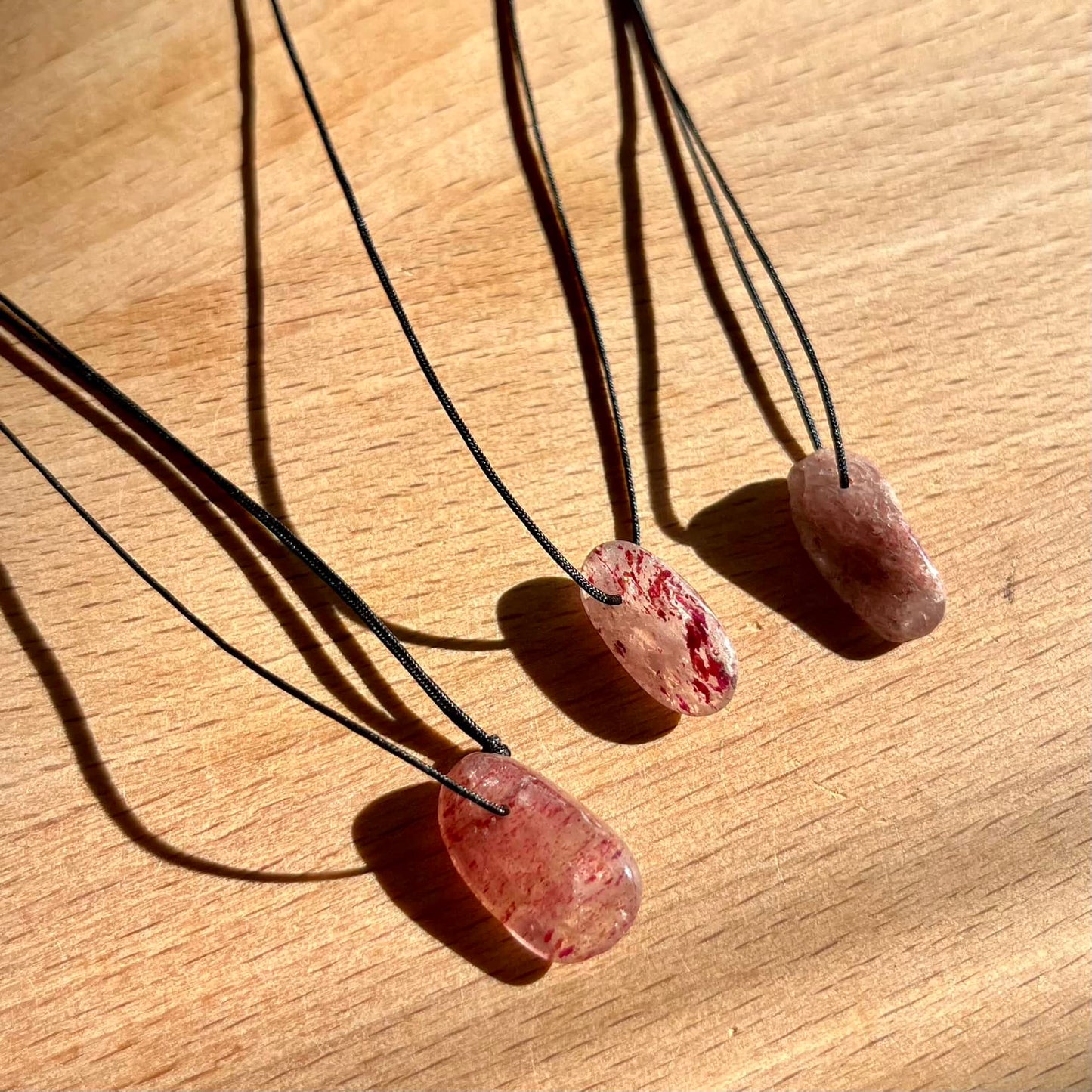 Mini Treasure Pendant - Strawberry Quartz