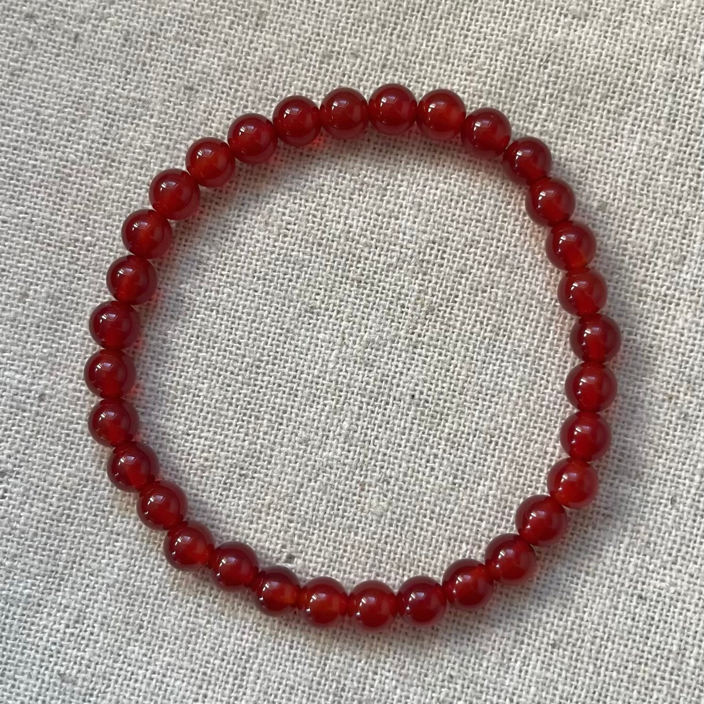 Carnelian 6mm Beaded Bracelet - Vitality