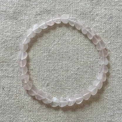 Rose Quartz Heart Beaded Bracelet - Love