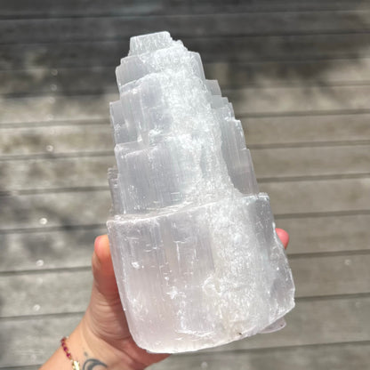 Selenite Large Tower Crystal - High Vibe, Protection, Spiritual Connection