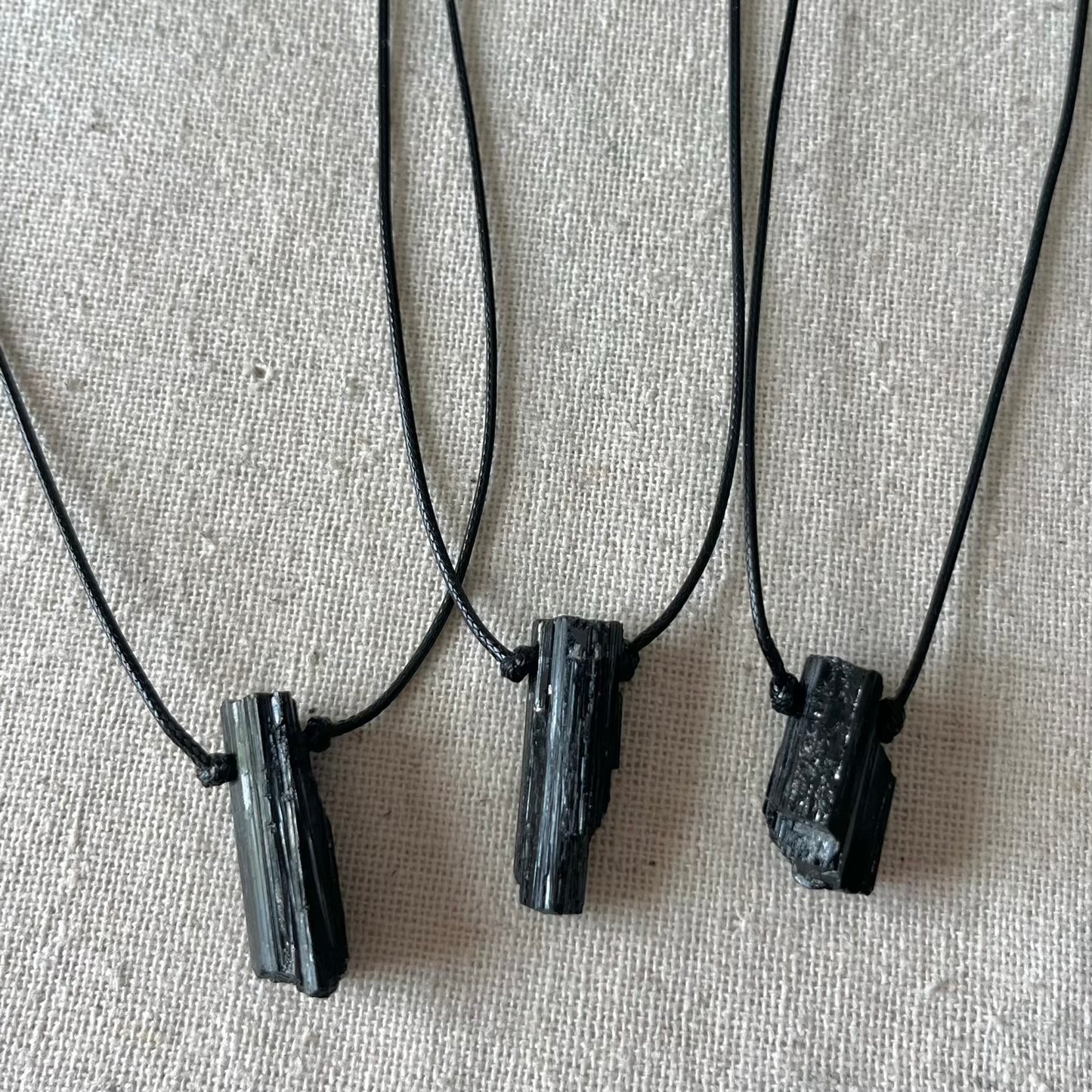 Black Tourmaline Small Raw Stone Pendant - Energetic Protection