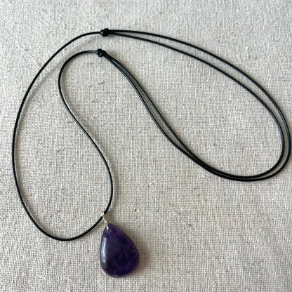 Amethyst Cabochon Pendant - ONE OF A KIND