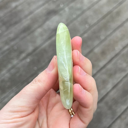 Prehnite Palm Stone Crystal - Protection, Emotional Healing