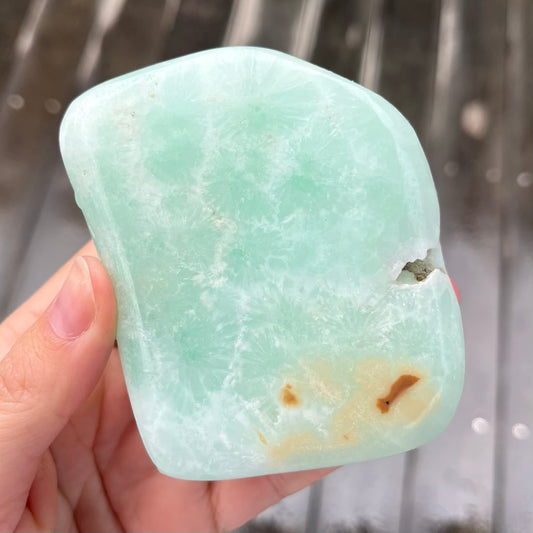 Pistachio Calcite Medium Freeform Crystal - Renewal, Growth