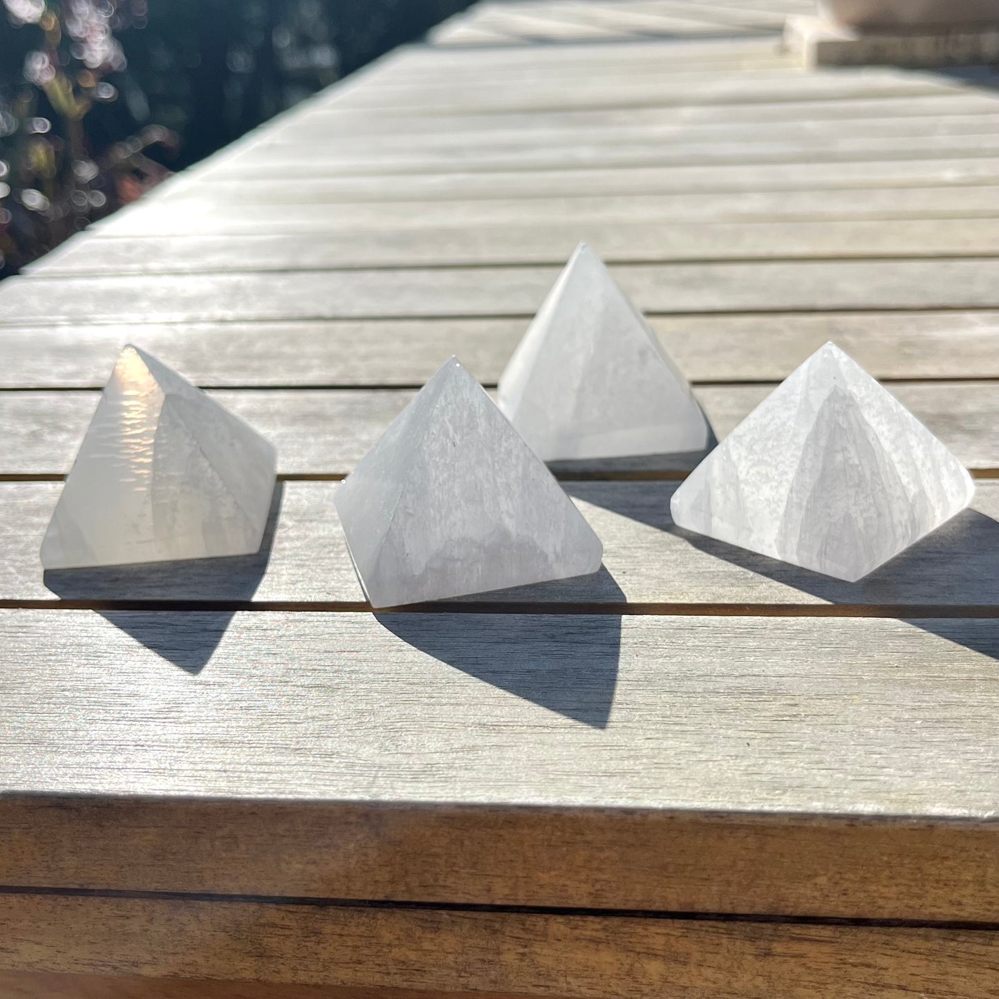 Selenite Small Pyramid Crystal - High Vibe, Protection, Spiritual Connection