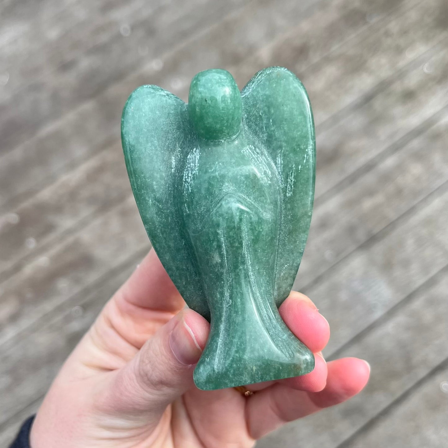 Green Aventurine Angel Crystal - Luck, Renewal