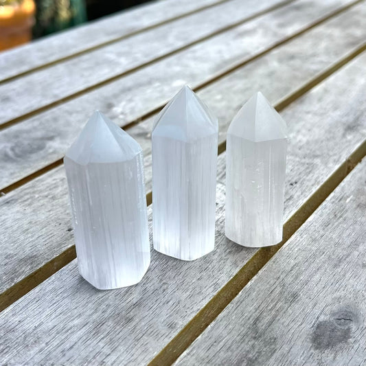 Selenite Small Point Crystal - High Vibe, Protection, Spiritual Connection