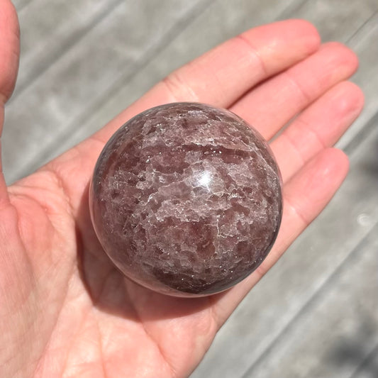 Strawberry Quartz Small Sphere Crystal - Loving, Joyful, Uplifting