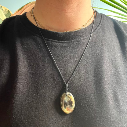 Labradorite Oval Small Pendant - ONE OF A KIND