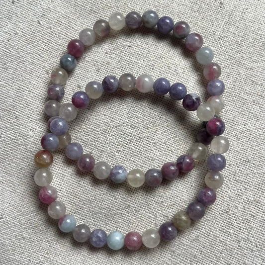 Unicorn Stone 6mm Beaded Bracelet - Heart Opening