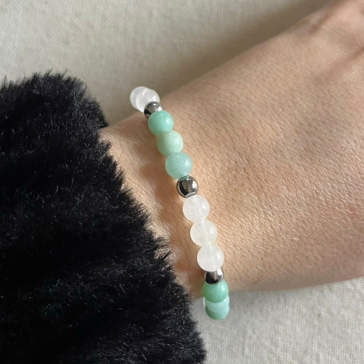 Peace & Grounding Bracelet - Amazonite, Jade & Hematite