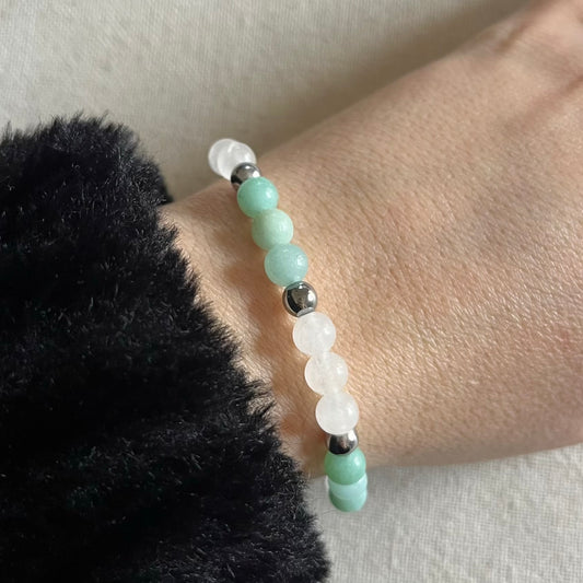 Peace & Grounding Bracelet - Amazonite, Jade & Hematite