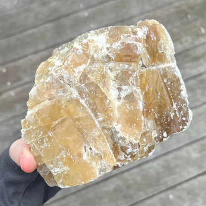 Honey Calcite XXL Raw Crystal - Confidence, Motivation