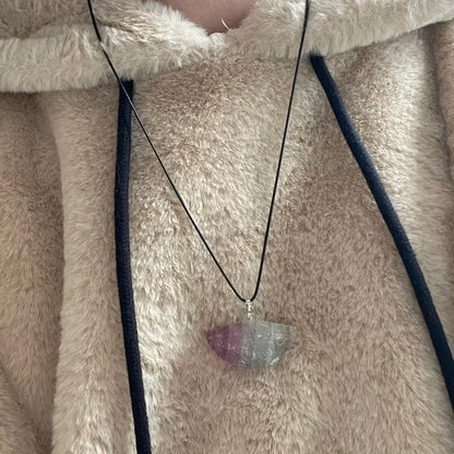 Fluorite Fan Pendant - ONE OF A KIND