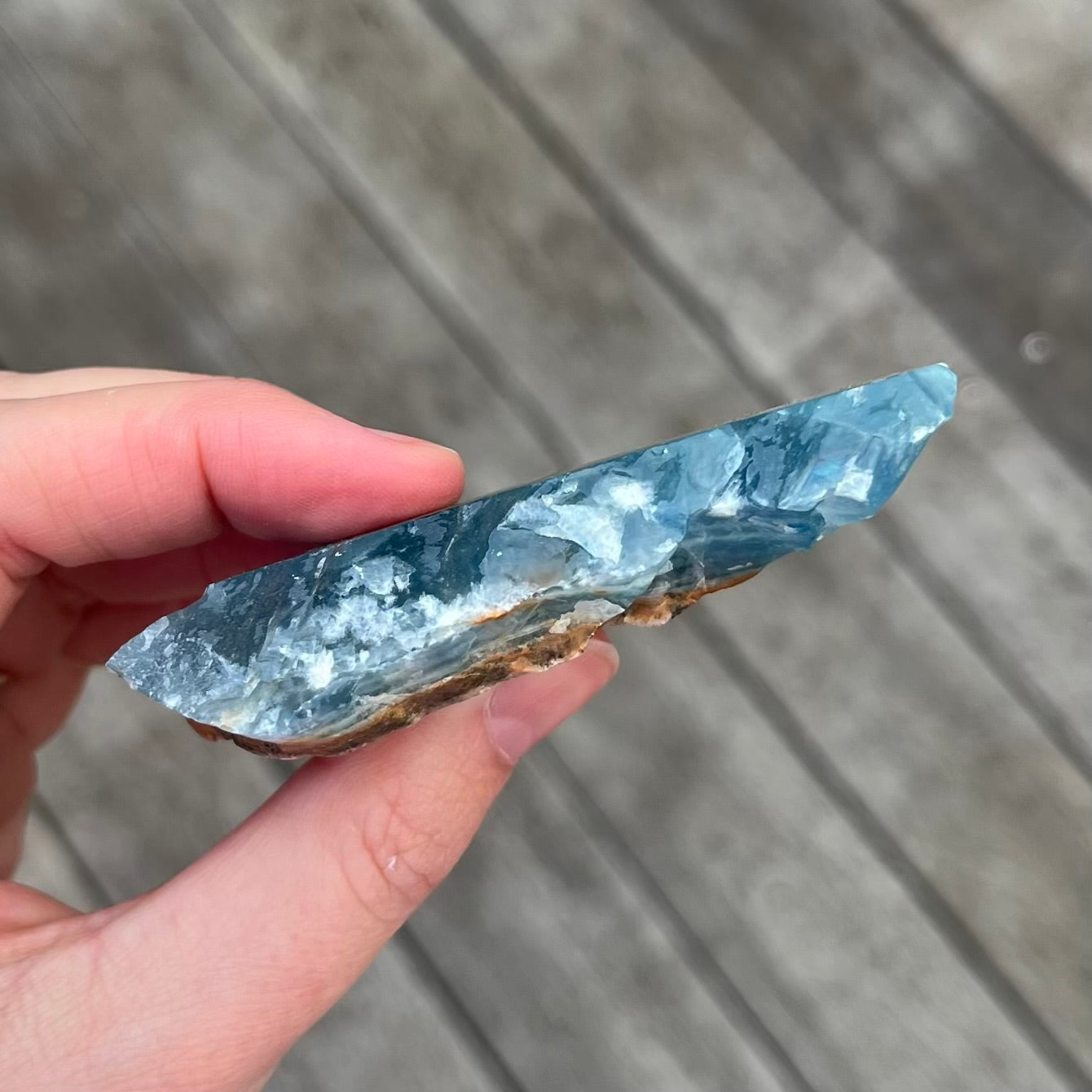 Blue Onyx Small Slab Crystal - Calm, Peace, Grounding