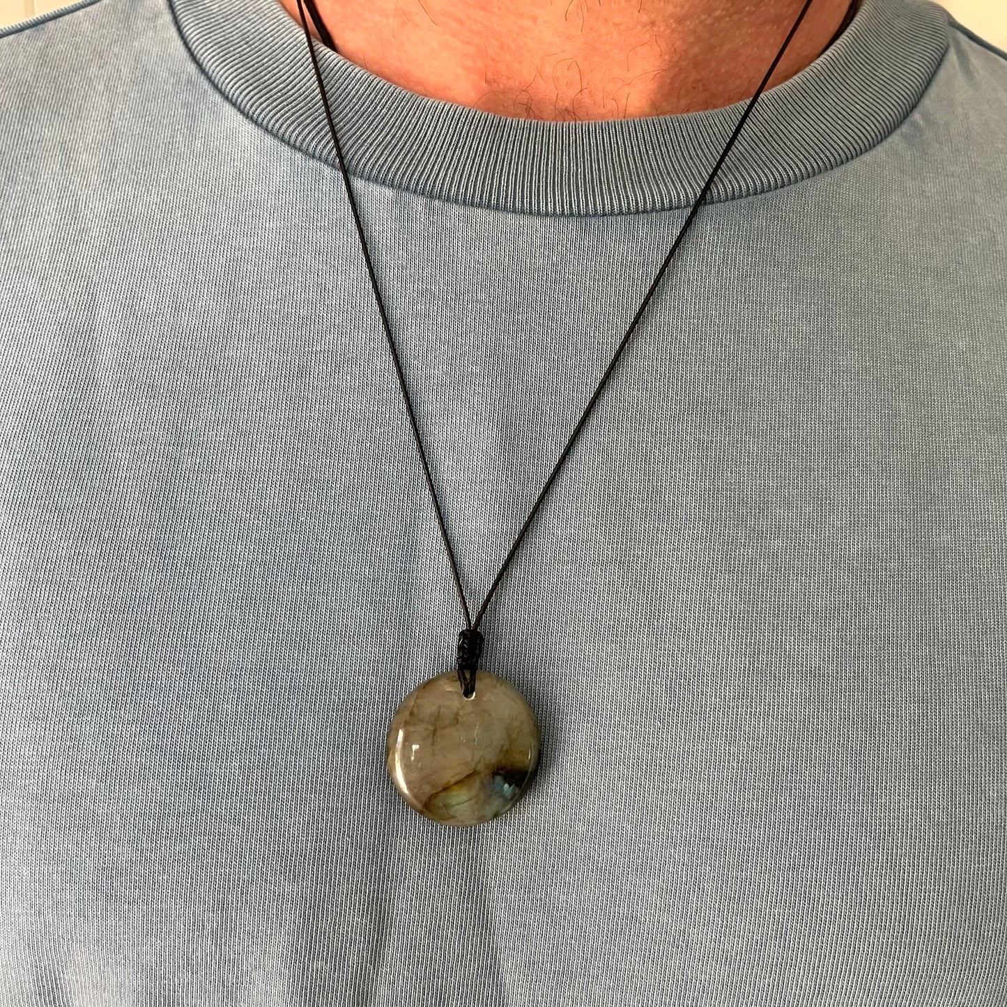 Labradorite Circle Pendant - ONE OF A KIND