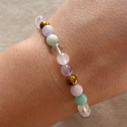 Fairy Protection Bracelet - Rose Quartz, Kunzite, Amethyst, Aventurine