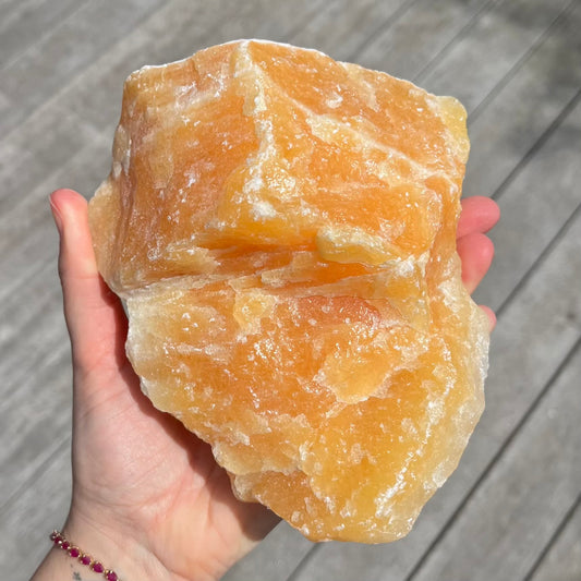 Orange Calcite XL Raw Crystal - Creativity, Vitality, Joy