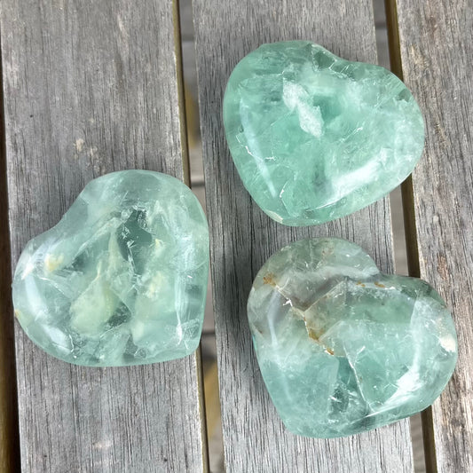Green Fluorite Heart Crystal - Calm, Cleansing, Harmony