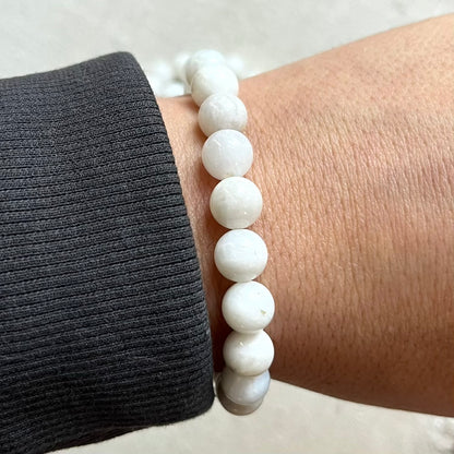 Moonstone 8mm Beaded Bracelet - Intuition