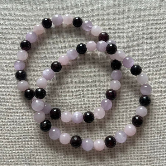 Eros Love Bracelet - Kunzite, Rose Quartz & Garnet