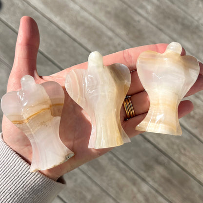 Amber Onyx Medium Angel Crystal - Grounding, Comforting, Protective