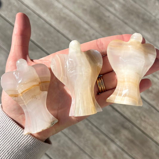 Amber Onyx Medium Angel Crystal - Grounding, Comforting, Protective