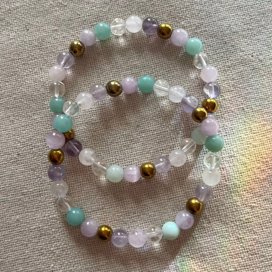 Fairy Protection Bracelet - Rose Quartz, Kunzite, Amethyst, Aventurine