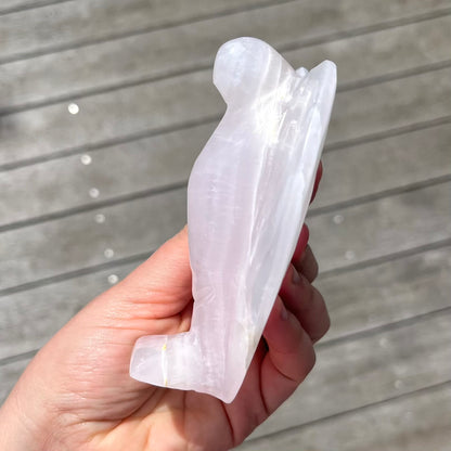 Pink Mangano Calcite Medium Angel Crystal - Love, Healing, Compassion