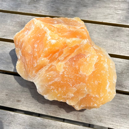 Orange Calcite XL Raw Crystal - Creativity, Vitality, Joy