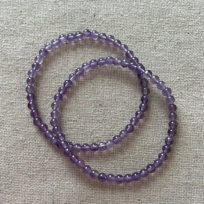 Amethyst 4mm Beaded Bracelet - Spiritual Protection