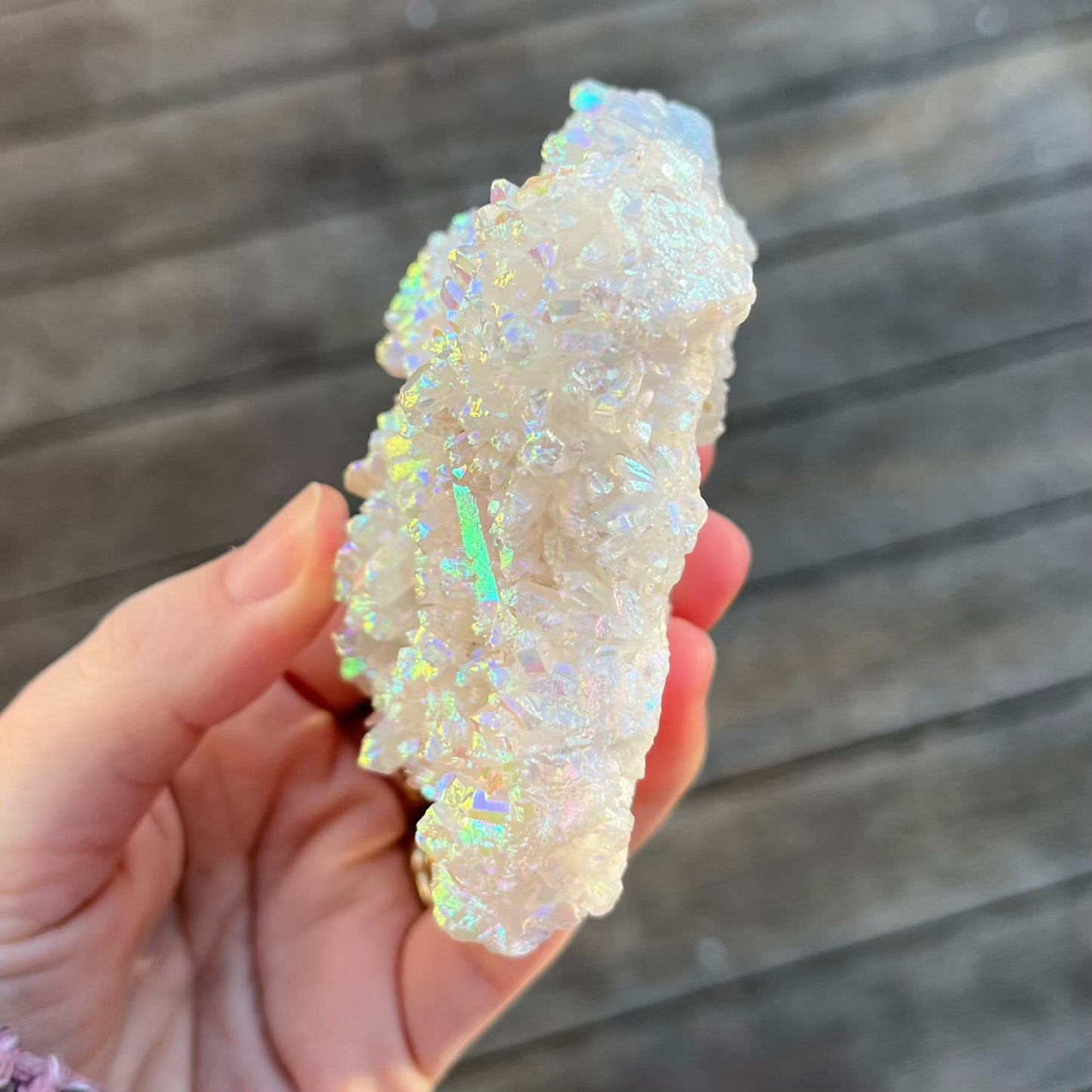Angel Aura Quartz Medium Cluster Crystal - Joy, High-Vibe
