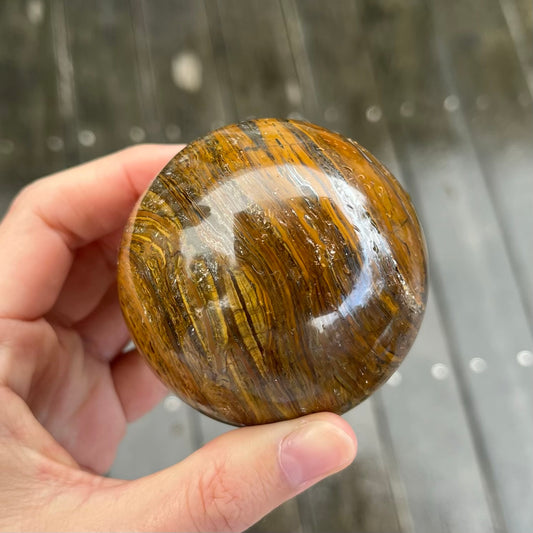 Tiger Eye Large Sphere Crystal - Courage, Focus, Protection