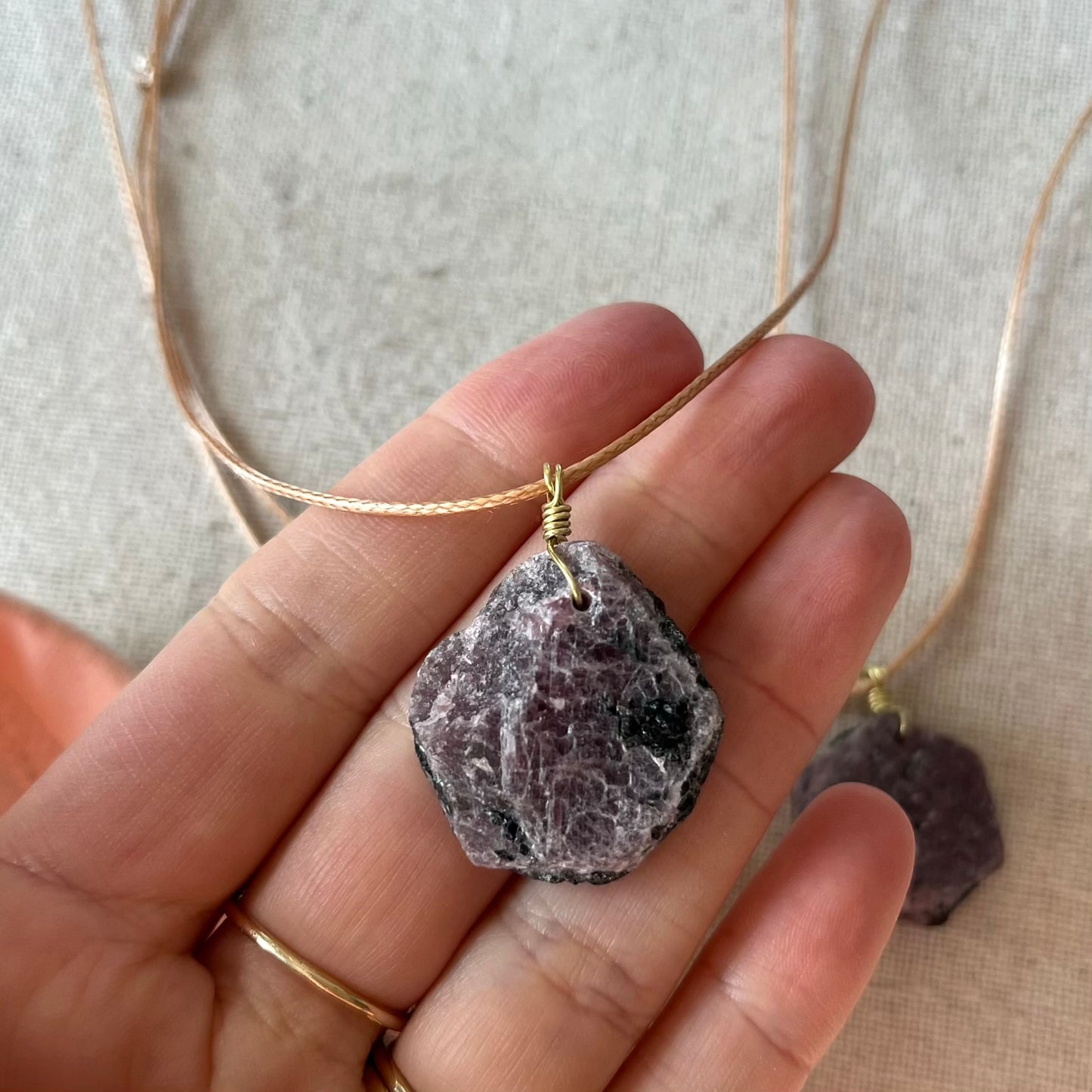 Ruby Hexagon Raw Pendant - Passion