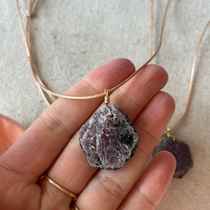 Ruby Hexagon Raw Pendant - Passion