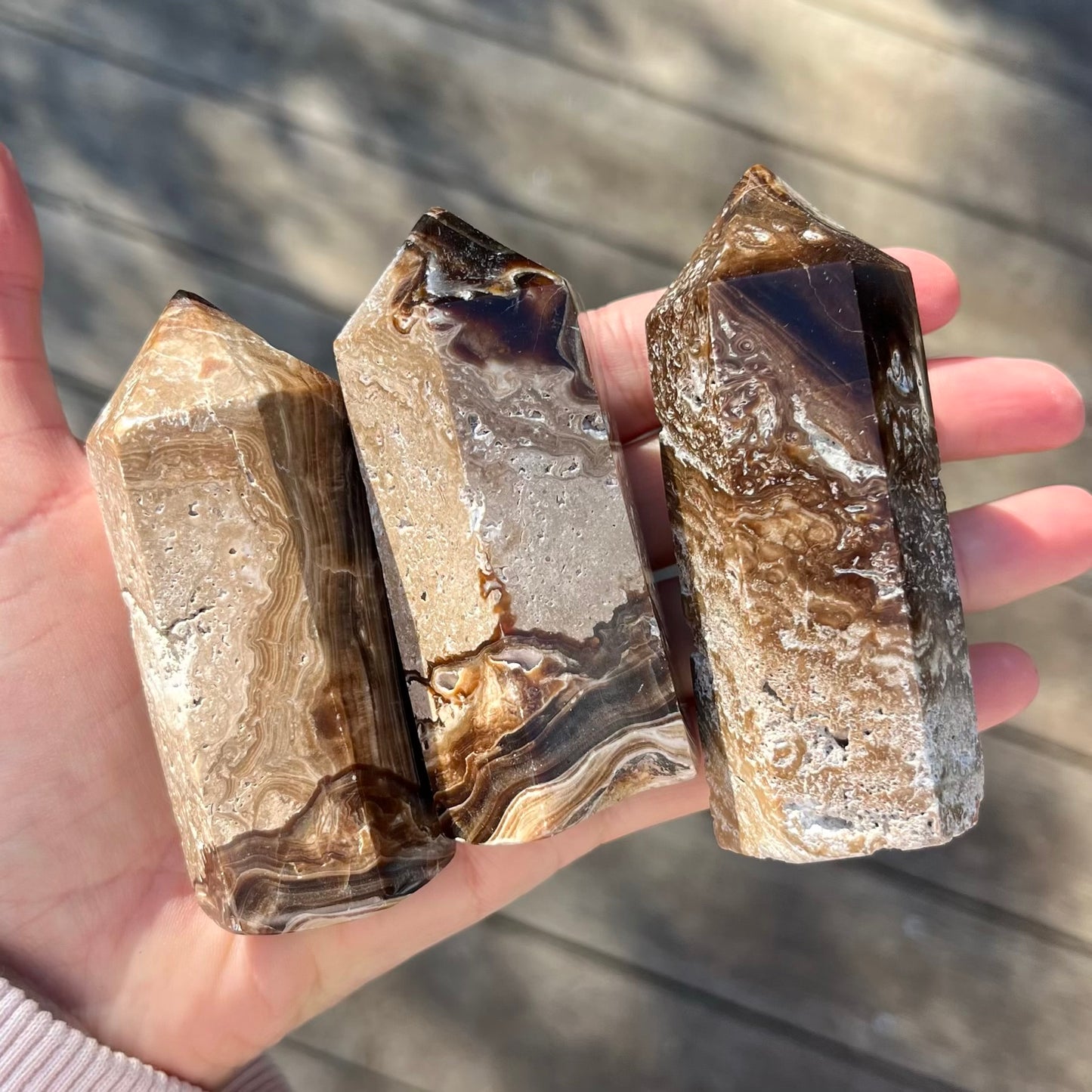 Travertine Medium Point Crystal - Balance, Grounding