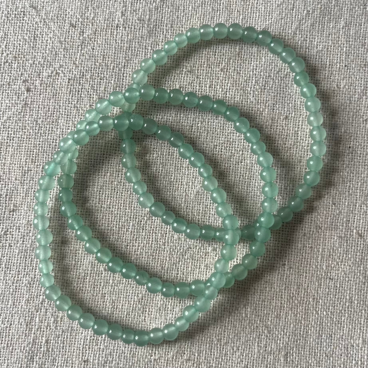 Green Aventurine 4mm Beaded Bracelet - Prosperity