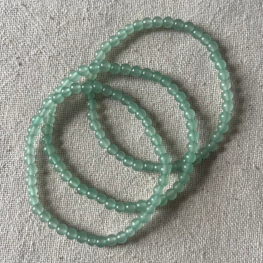 Green Aventurine 4mm Beaded Bracelet - Prosperity