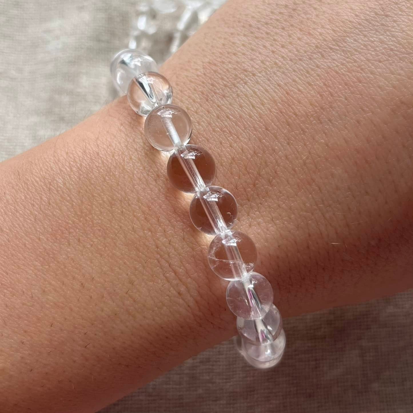 Clear Quartz 8mm Beaded Bracelet - Master Healer