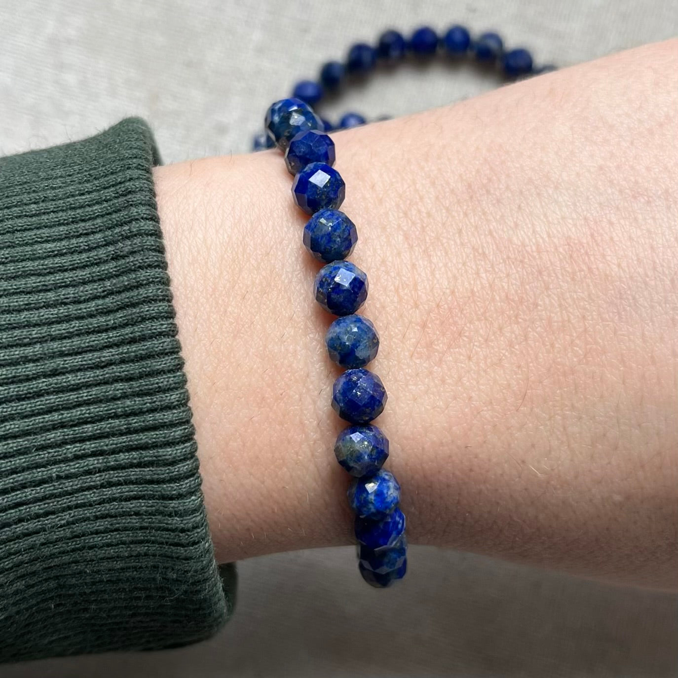 Lapis Lazuli 6mm Facet Beaded Bracelet - Inner Truth