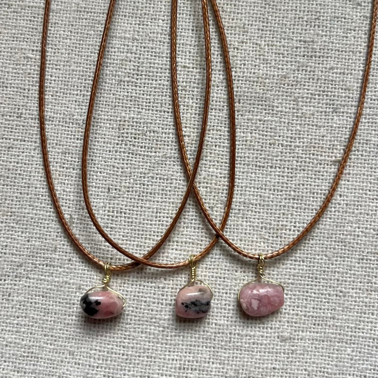 Mini Gem Pendant - Rhodochrosite