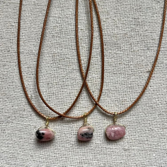 Mini Gem Pendant - Rhodochrosite