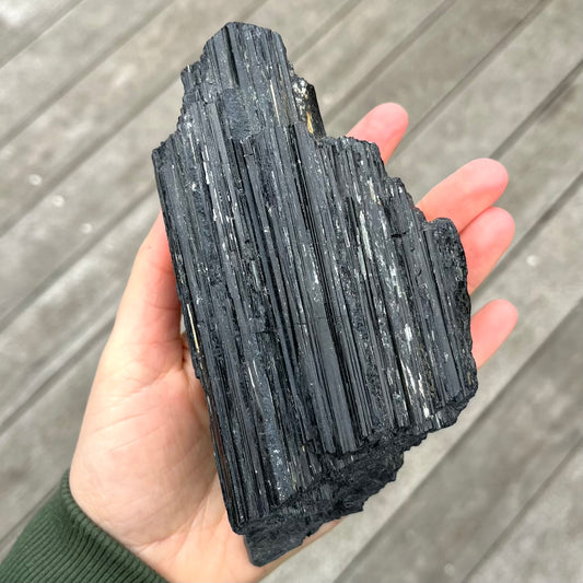 Black Tourmaline Large Raw Crystal - Protective, Grounding, Purifying