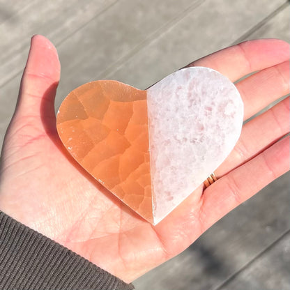Selenite Heart Crystal - High Vibe, Protection, Spiritual Connection