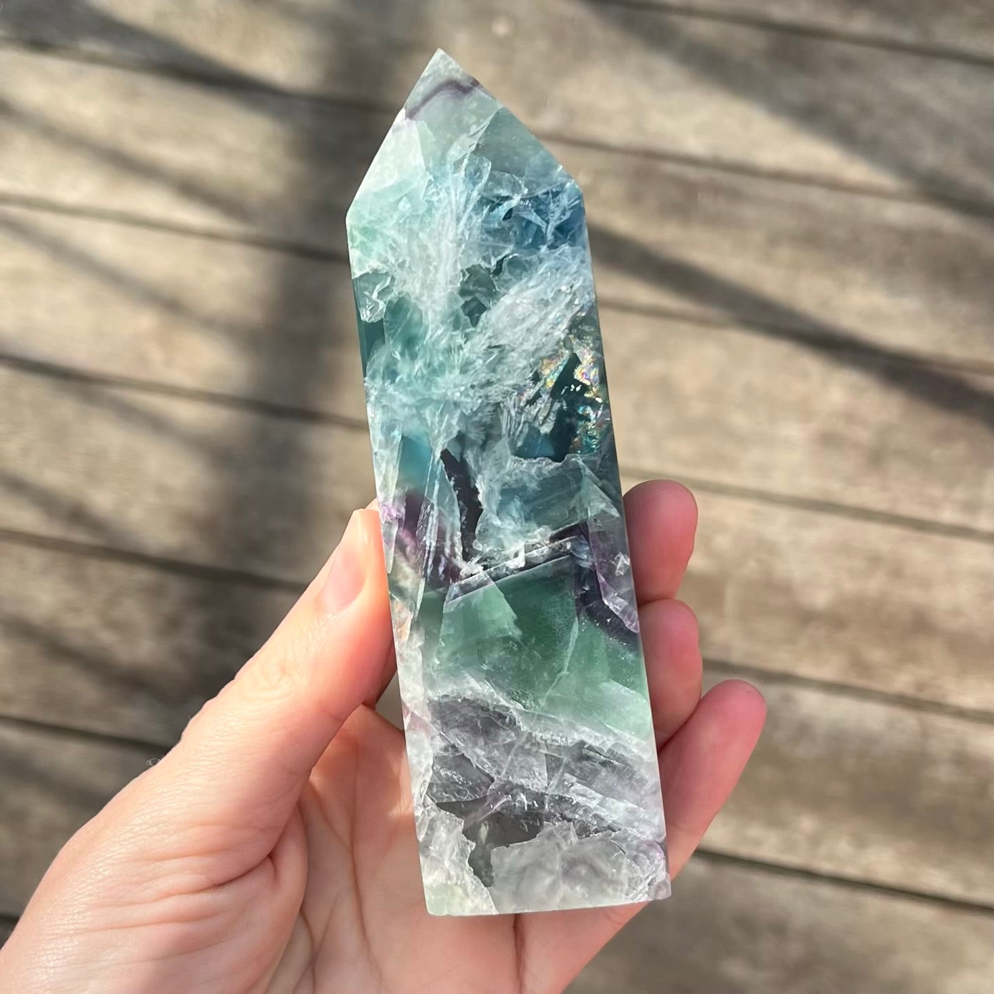 Candy Fluorite Large Tower Crystal - Vibrant, Clarifying, Uplifting
