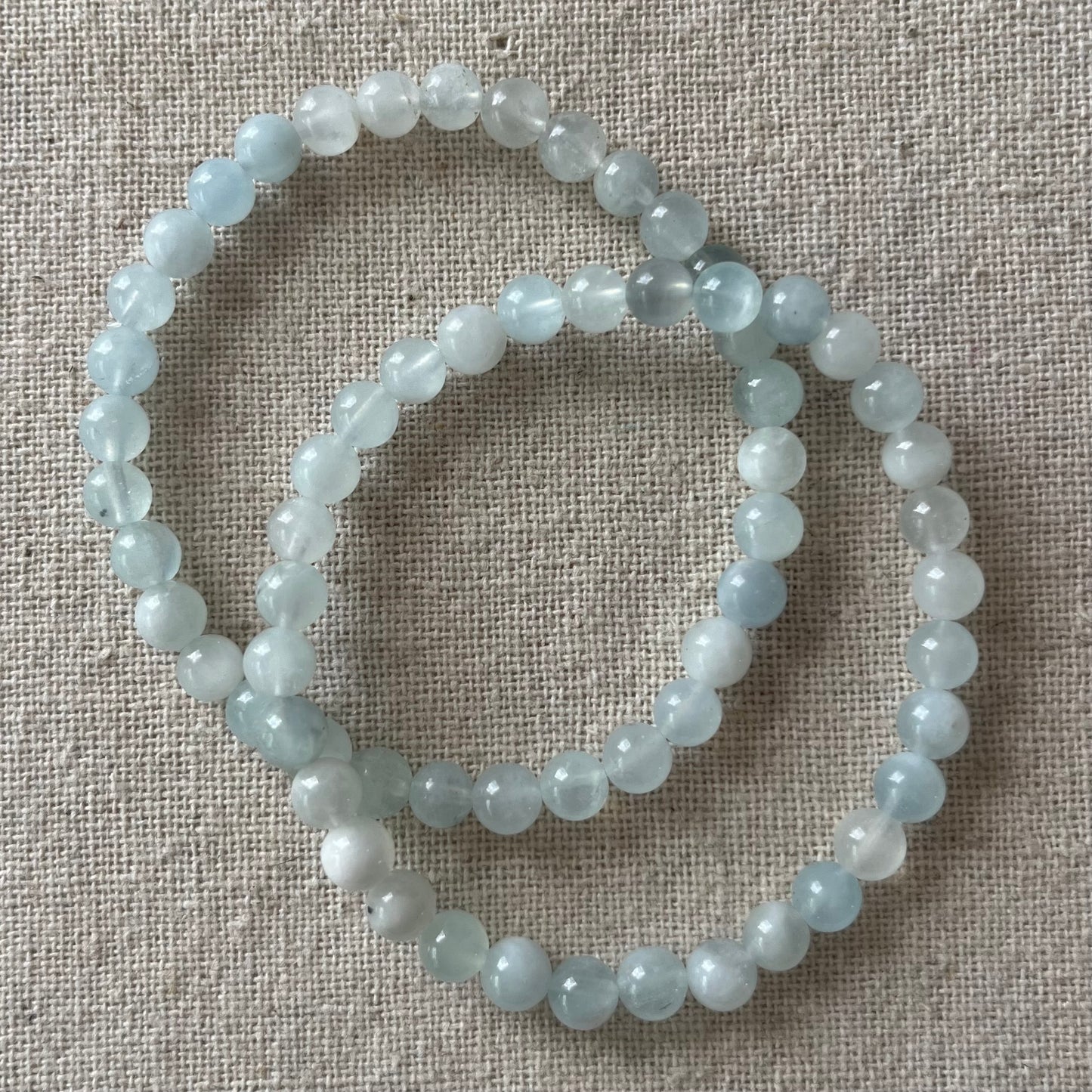Aquamarine 6mm Beaded Bracelet - Calm