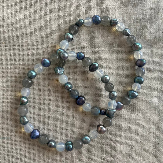 Mermaid Magic Bracelet - Labradorite, Opalite & Freshwater Pearl