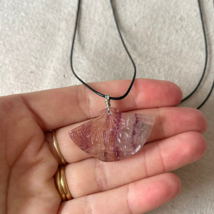 Fluorite Fan Pendant - ONE OF A KIND
