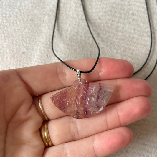 Fluorite Fan Pendant - ONE OF A KIND