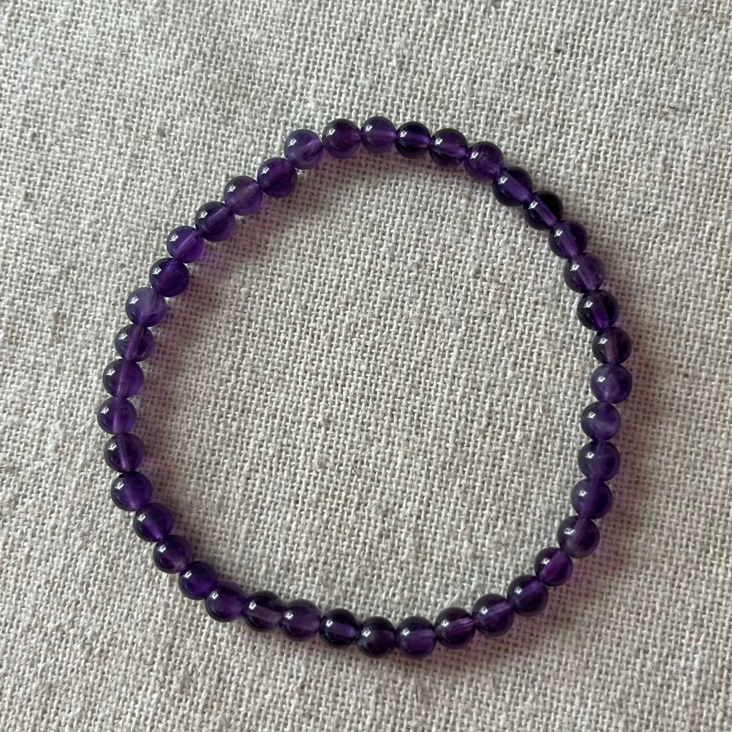 Amethyst 4mm Beaded Bracelet - Spiritual Protection